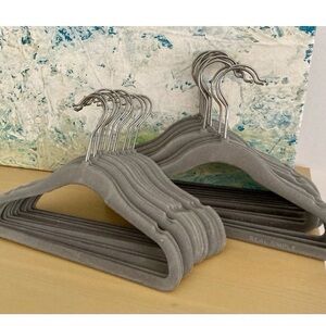 5 Sets (6 ea) KIDS *REAL SIMPLE* VELVET HANGERS | Grey